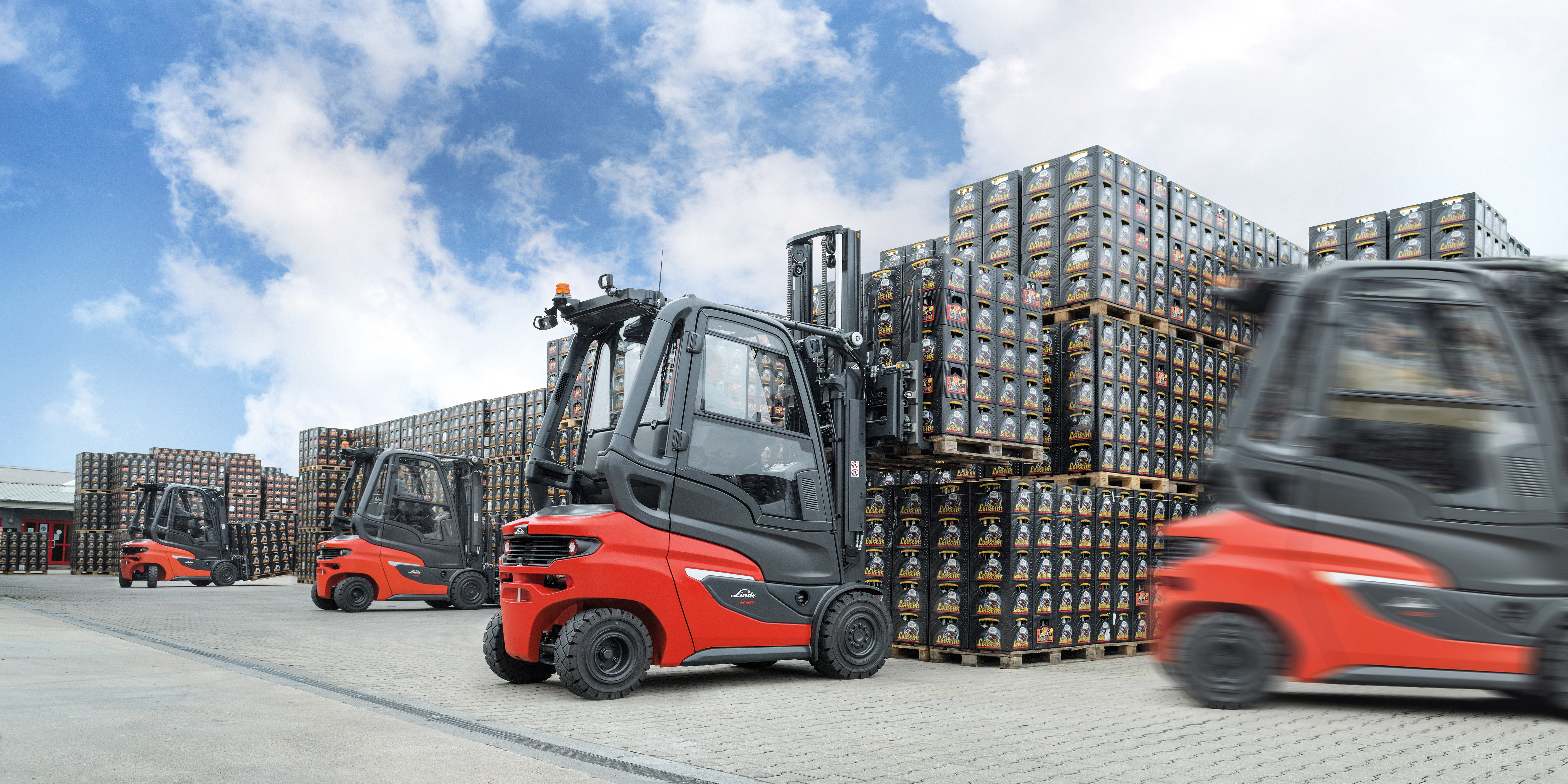 Drankenuitvoering heftruck H trucks bij bierbrouwerij