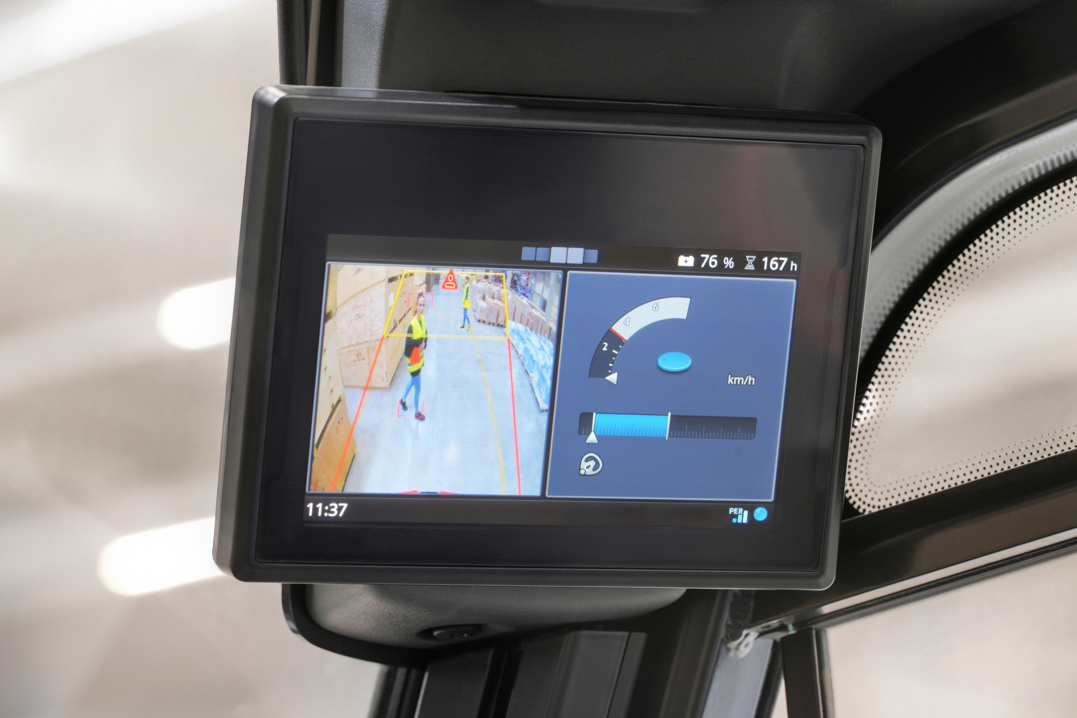 Split screen bij Linde Reverse Assist Camera